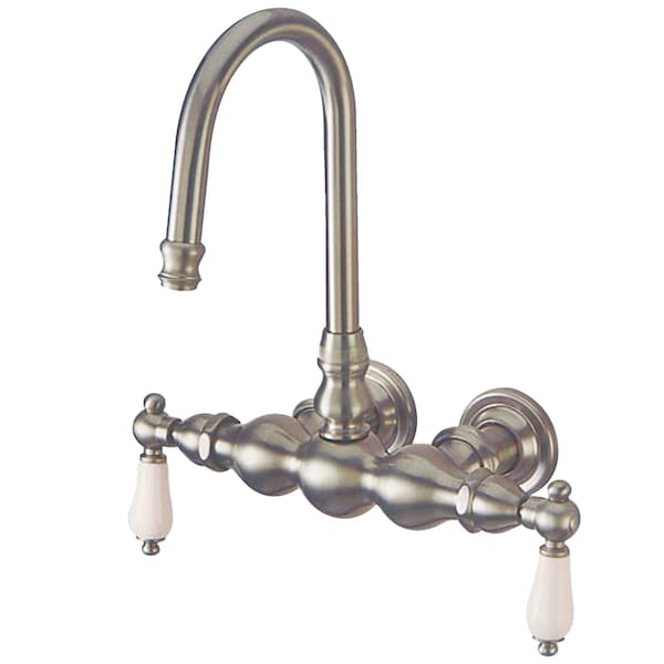 Wall-Mount Clawfoot Tub Faucet, Brushed Nickel, Tub Wall Mount