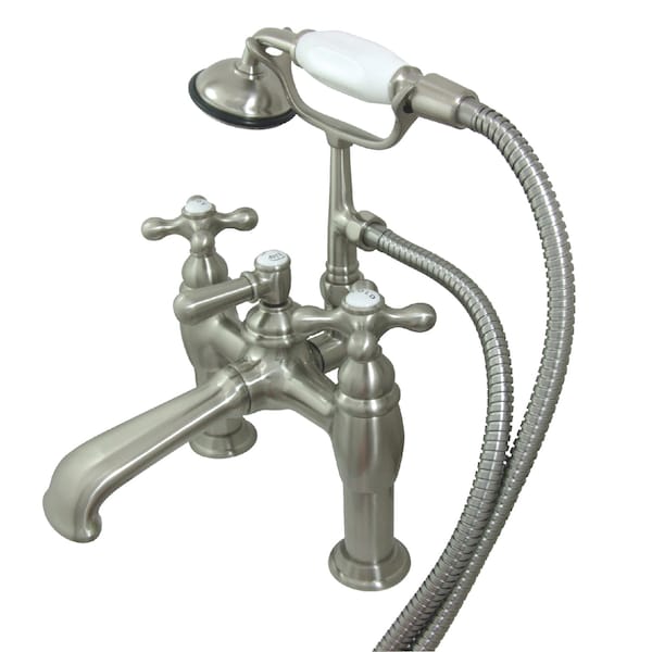 Deck-Mount Clawfoot Tub Faucet, Brushed Nickel, Deck Mount
