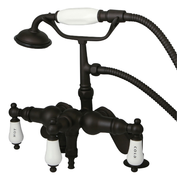 Deck-Mount Clawfoot Tub Faucet, Standard, 3" to 8", 2, Deck Mount, Oil Rubbed Bronze