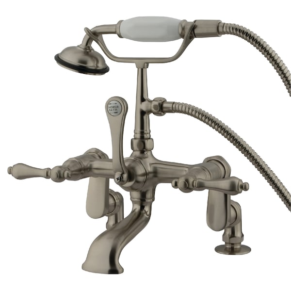 Deck-Mount Clawfoot Tub Faucet, Standard, 3" to 12", 2, Deck Mount, Brushed Nickel