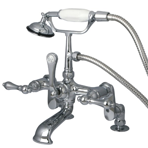 Deck-Mount Clawfoot Tub Faucet, Standard, 3" to 12", 2, Deck Mount, Polished Chrome