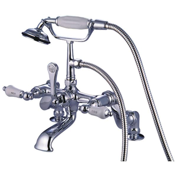 Deck-Mount Clawfoot Tub Faucet, Standard, 3" to 12", 2, Deck Mount, Polished Chrome
