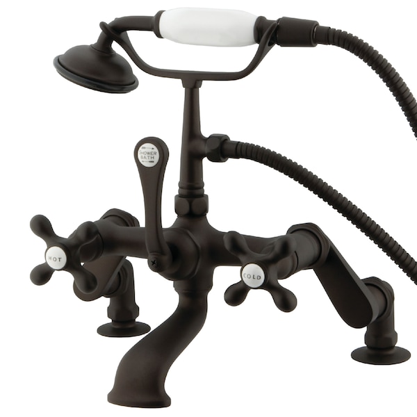 Deck-Mount Clawfoot Tub Faucet, Standard, 3" to 12", 2, Deck Mount, Oil Rubbed Bronze