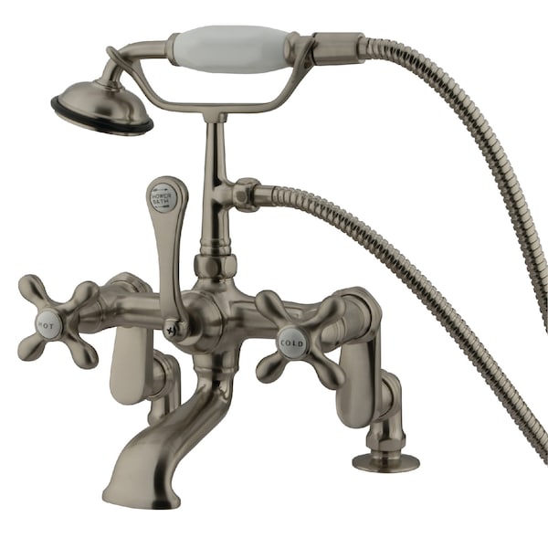 Deck-Mount Clawfoot Tub Faucet, Standard, 3" to 12", 2, Deck Mount, Brushed Nickel