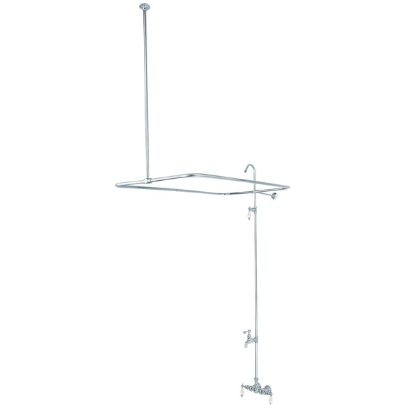 Wall-Mount Clawfoot Tub Faucet, Standard, 3-3/8", 2, Tub Wall Mount, Polished Chrome