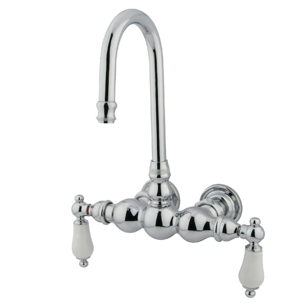 Wall-Mount Clawfoot Tub Faucet, Polished Chrome, Tub Wall Mount