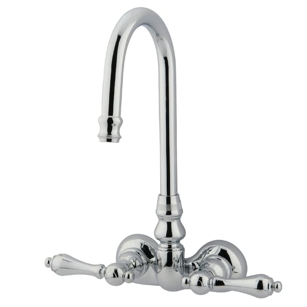 Wall-Mount Clawfoot Tub Faucet, Polished Chrome, Tub Wall Mount