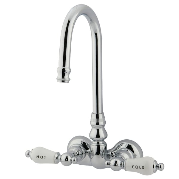 Wall-Mount Clawfoot Tub Faucet, Polished Chrome, Tub Wall Mount