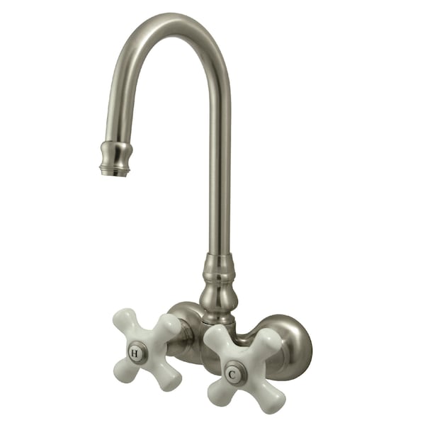 Wall-Mount Clawfoot Tub Faucet, Brushed Nickel, Tub Wall Mount