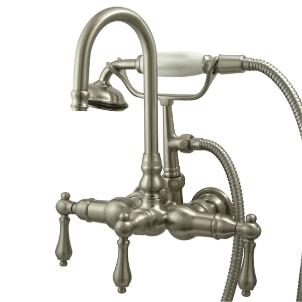 Wall-Mount Clawfoot Tub Faucet, Brushed Nickel, Tub Wall Mount