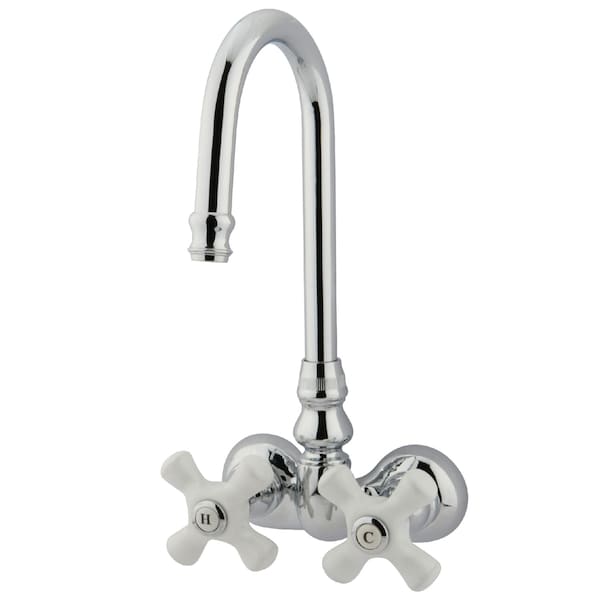 Wall-Mount Clawfoot Tub Faucet, Polished Chrome, Tub Wall Mount