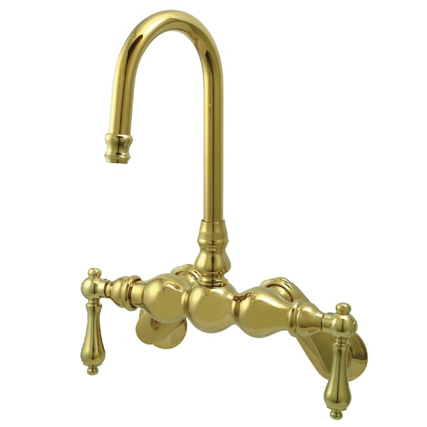 Wall-Mount Clawfoot Tub Faucet, Polished Brass, Tub Wall Mount