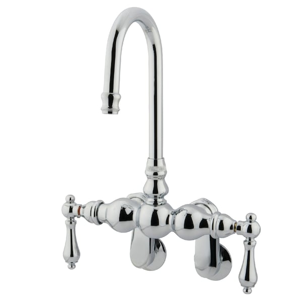 Wall-Mount Clawfoot Tub Faucet, Polished Chrome, Tub Wall Mount