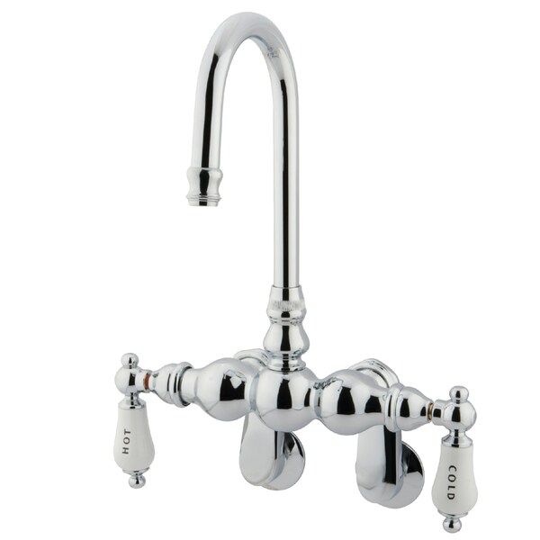 Wall-Mount Clawfoot Tub Faucet, Polished Chrome, Tub Wall Mount