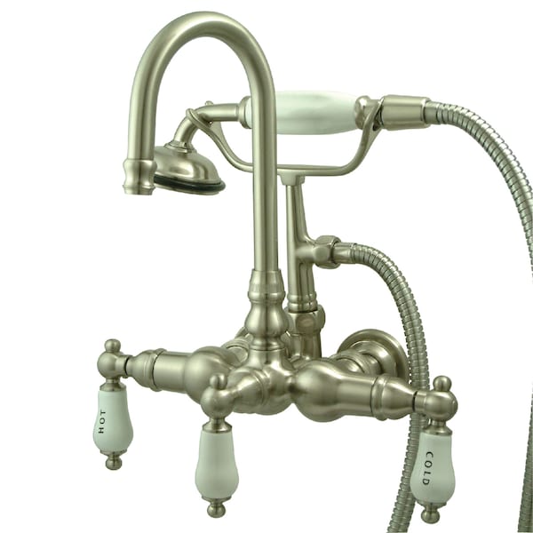 Wall-Mount Clawfoot Tub Faucet, Brushed Nickel, Tub Wall Mount