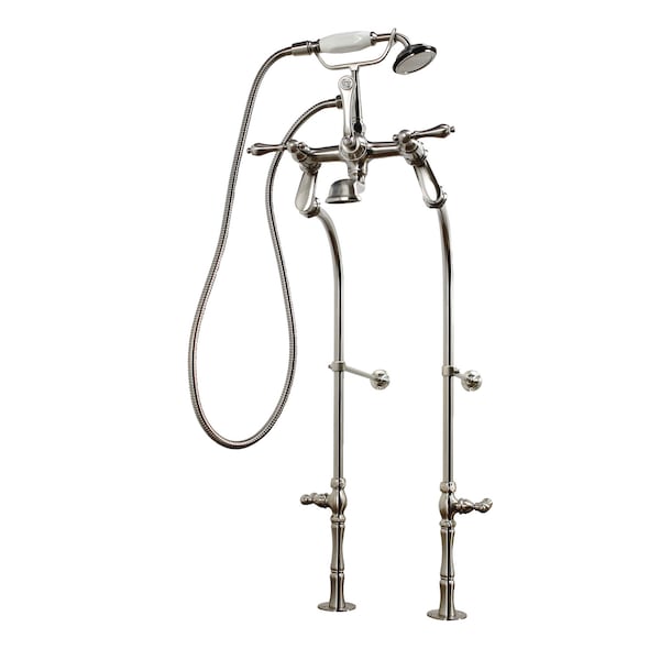 Clawfoot Tub Faucet Packages, Brushed Nickel, Freestanding