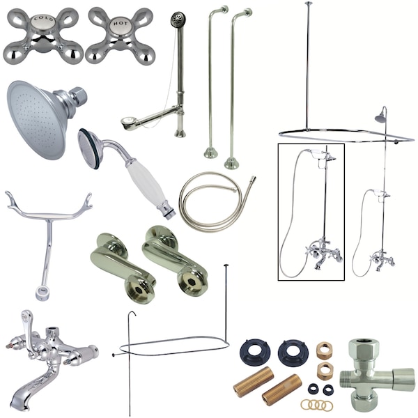 CCK1141AX Clawfoot Tub Package Metal Cross Handles