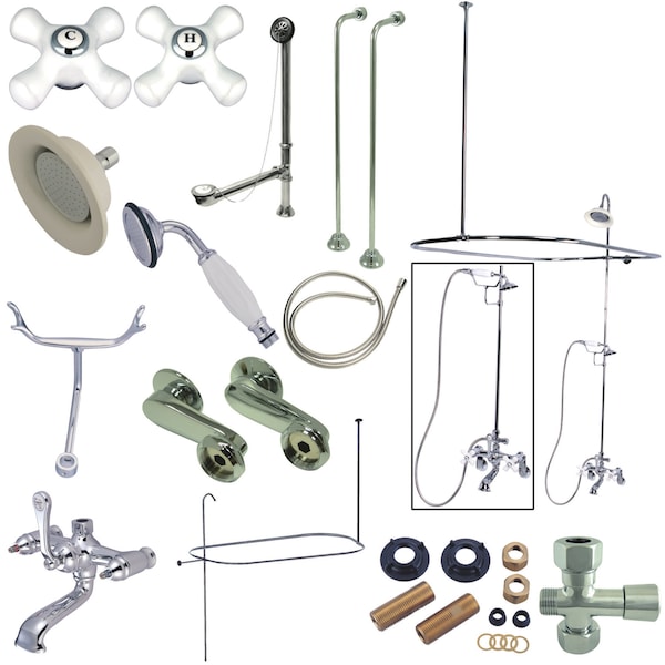CCK1141PX Clawfoot Tub Package with Porcelain Cross Handles