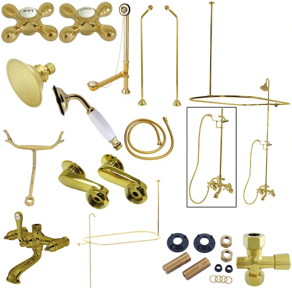 CCK1182AX Clawfoot Tub Package Metal Cross Handles