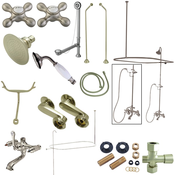 CCK1188AX Clawfoot Tub Package Metal Cross Handles