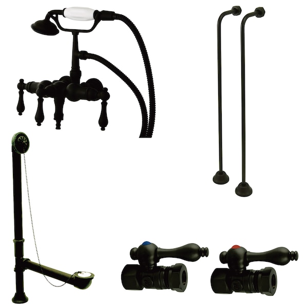 Clawfoot Tub Faucet Packages, Oil Rubbed Bronze, Tub Wall Mount