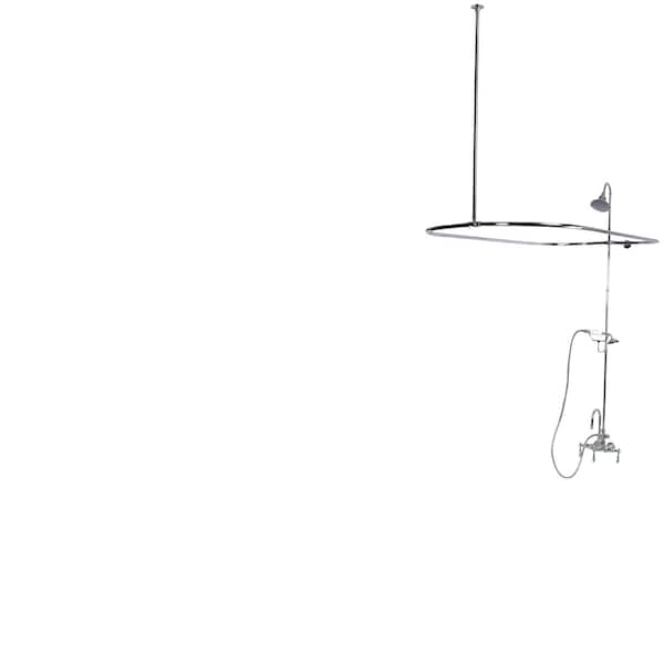 Clawfoot Tub Faucet Packages, Standard, 3-3/8", 2, Tub Wall Mount, Polished Chrome