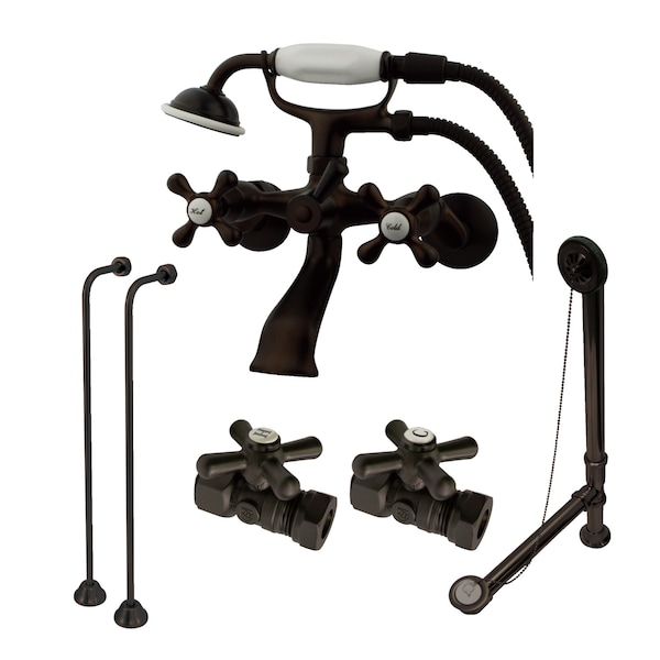 Clawfoot Tub Faucet Packages, Oil Rubbed Bronze, Tub Wall Mount
