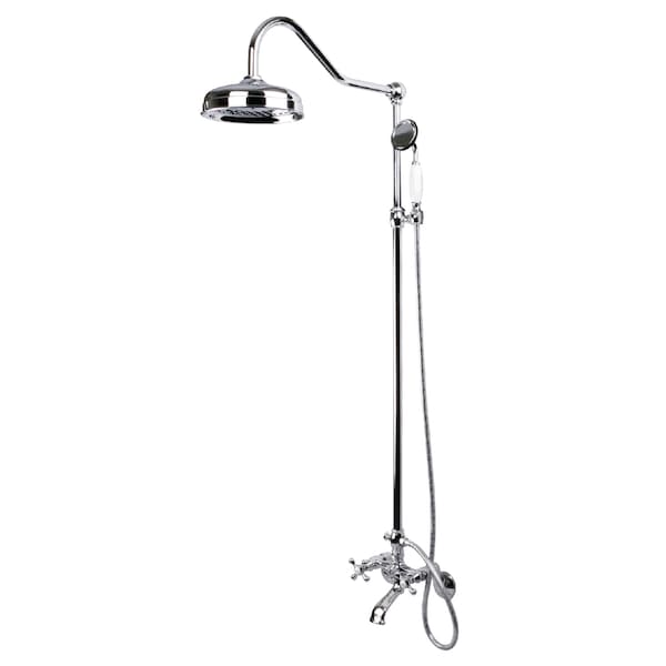 Clawfoot Tub Faucet Packages, Polished Chrome, Wall Mount