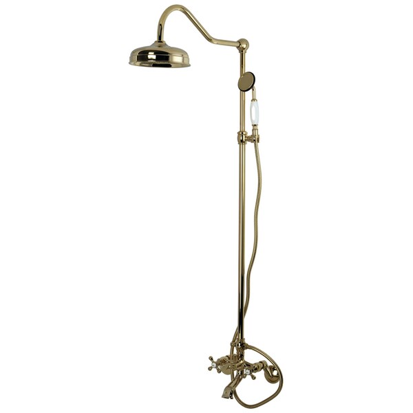 Clawfoot Tub Faucet Packages, Polished Brass, Wall Mount