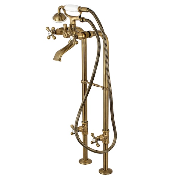 Freestanding Tub Faucet, Standard, 2, Freestanding, Antique Brass