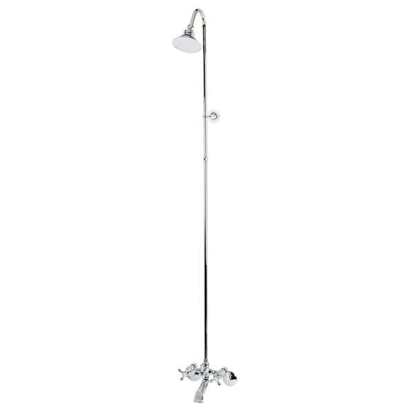 Wall-Mount Clawfoot Tub Faucet, Polished Chrome, Wall Mount