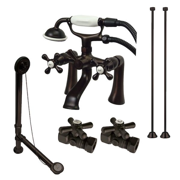 Clawfoot Tub Faucet Packages, Oil Rubbed Bronze, Deck Mount