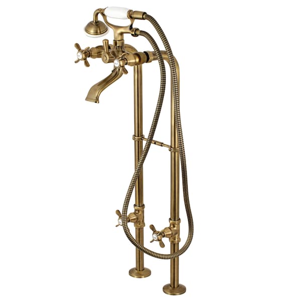 Freestanding Tub Faucet, Standard, 2, Freestanding, Antique Brass