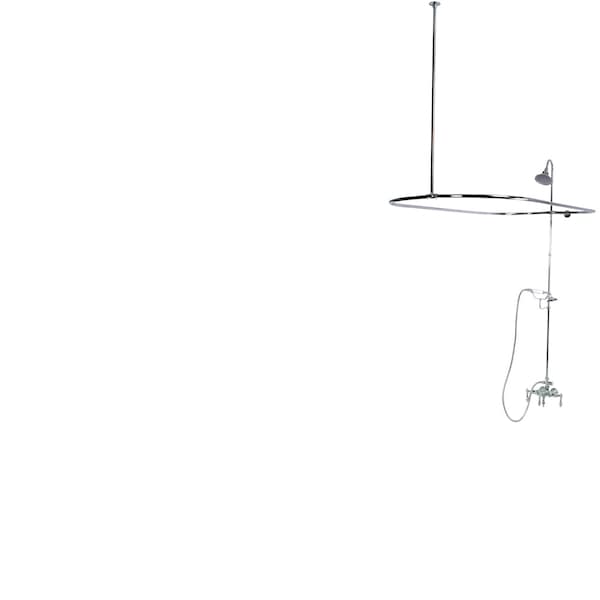 Clawfoot Tub Faucet Packages, Standard, 3-3/8", 2, Tub Wall Mount, Polished Chrome