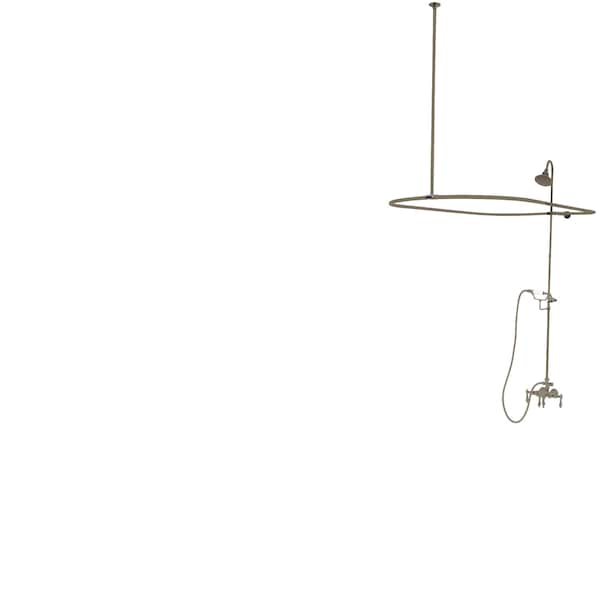 Clawfoot Tub Faucet Packages, Standard, 3-3/8", 2, Tub Wall Mount, Brushed Nickel
