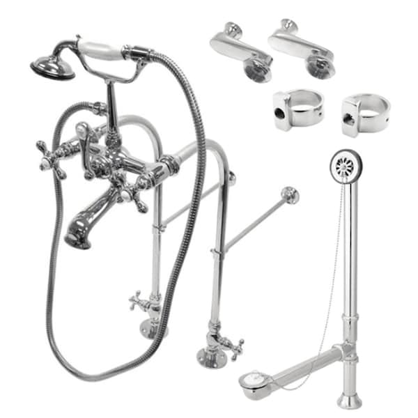Clawfoot Tub Faucet Packages, Polished Chrome, Freestanding