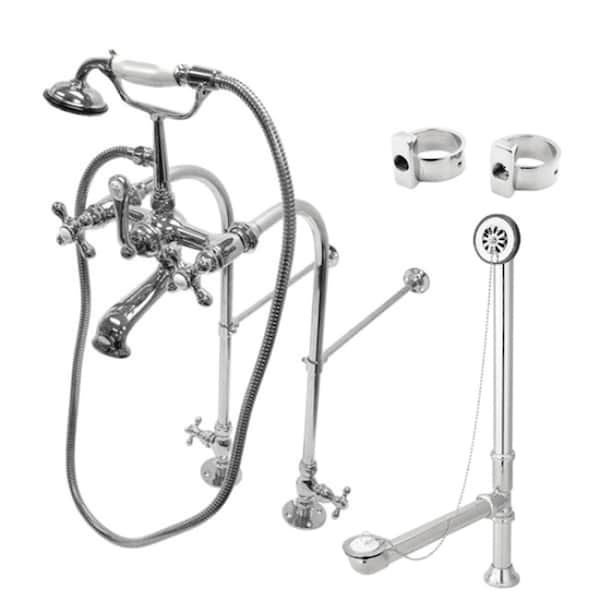 Clawfoot Tub Faucet Packages, Polished Chrome, Freestanding