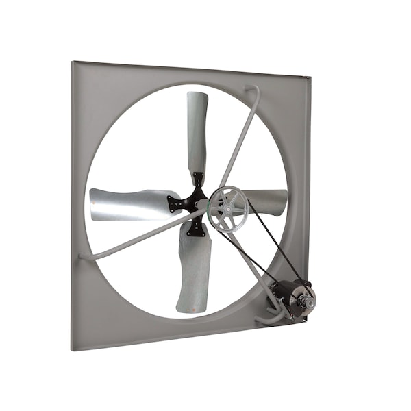 Commercial Exhaust Fan, 48", Belt-Drive, 230/460V, 1HP, 3-Ph, Gray