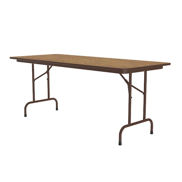 Rectangle Commerical Folding Utility Table, High Pressure Laminate Top, Medium Oak