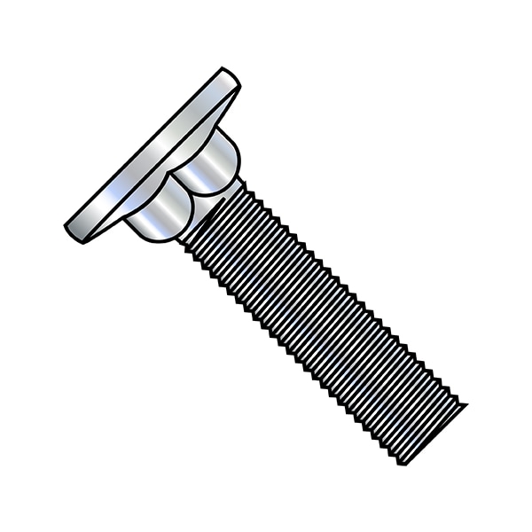 Carriage Bolt, Square Neck, Steel, Zinc Plated, 1200 PK