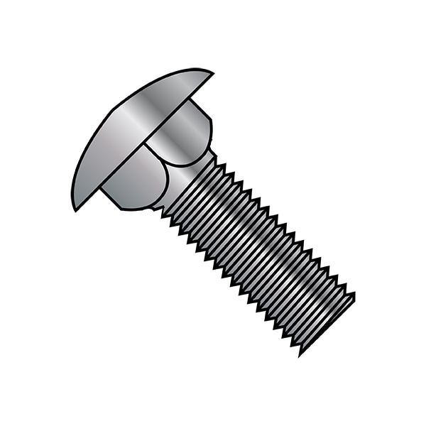 Carriage Bolt, Square Neck, Steel, Galvanized, 100 PK