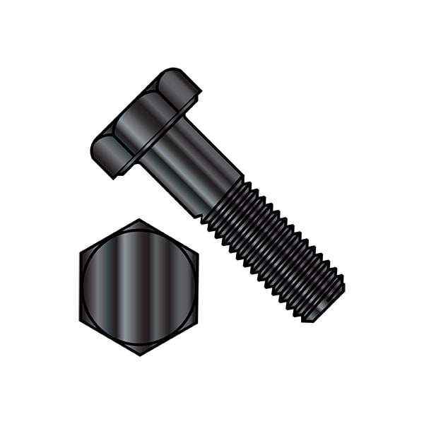 Grade 2, 5/16"-18 Hex Head Cap Screw, Black Oxide Steel, 1 in L, 1400 PK
