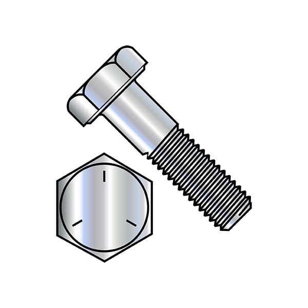 Grade 5, 7/16"-20 Hex Head Cap Screw, Zinc Plated Steel, 1 in L, 650 PK