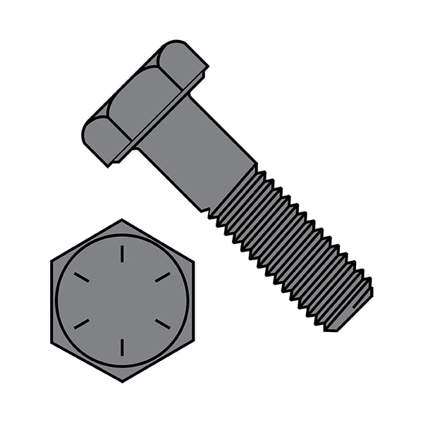 Grade 8, 1-1/2"-6 Hex Head Cap Screw, Plain Steel, 16 in L, 2 PK