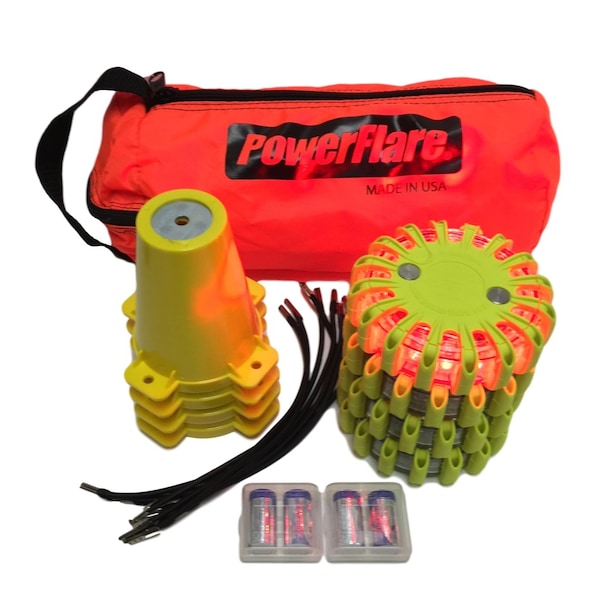 Cone Kit, Softpack, 4, Red Lt, Ylw Shell
