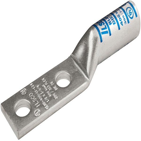 Two-Hole Compression Lug, Long Barrel, Copper, 2 PK