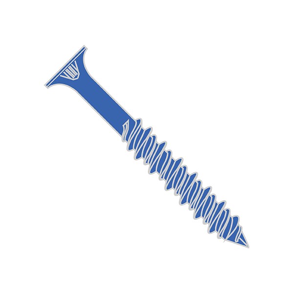 Thread Cutting Screw, 1/4" x 1 in, Blue Steel Flat Head Phillips Drive, 100 PK