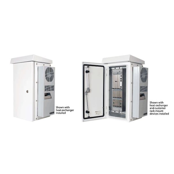 COMLINE Vertical Mount Cabinet, 600x350x375mm, Lt Gray, Aluminum