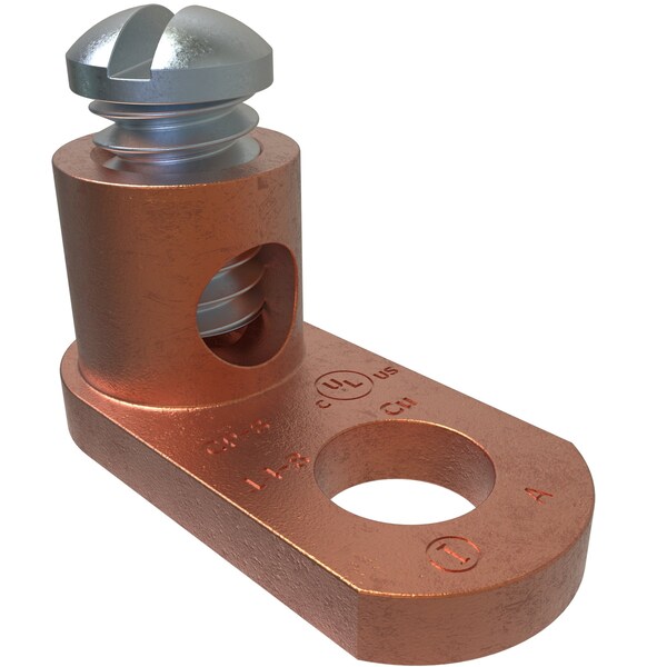One-Hole Compression Lug, Copper, 6 PK