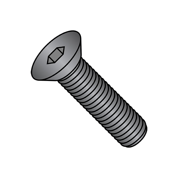 #10-32 Socket Head Cap Screw, Flat, Plain Steel, 1/2 in Length, 1000 PK